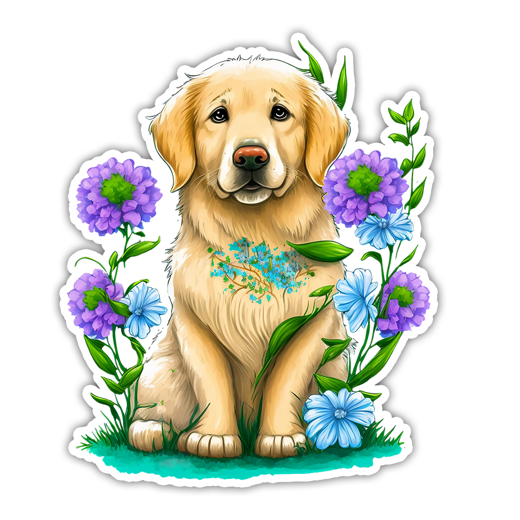 Golden Retriever Die Cut Sticker (2778)