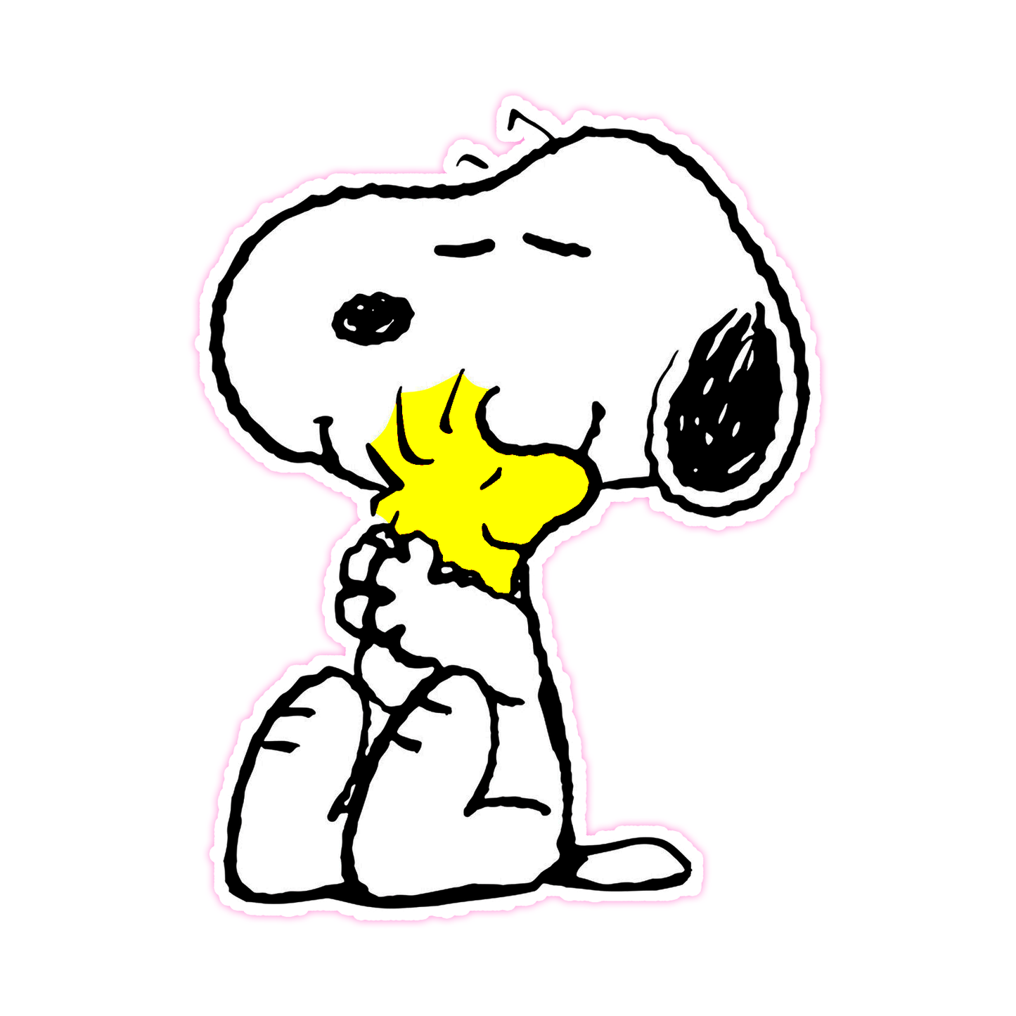 Snoopy Hugging Woodstock Die Cut Sticker (2822)