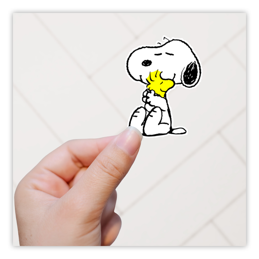 Snoopy Hugging Woodstock Die Cut Sticker (2822)
