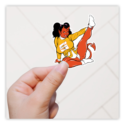 Coop Devil Girl Cheerleader Die Cut Sticker (2826)