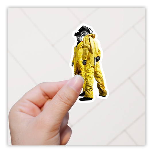 Breaking Bad Walter Jesse Yellow Hazmat Suits Die Cut Sticker (2849)