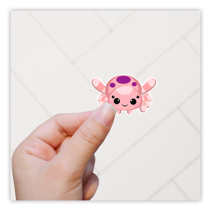 Cute Pink Spider Die Cut Sticker (284)