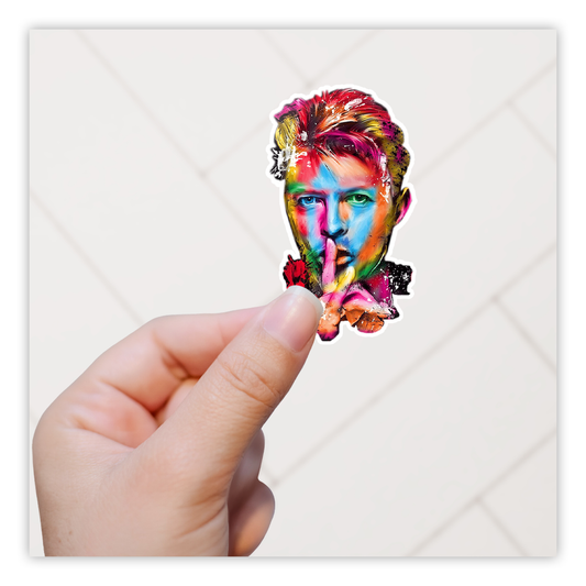 Watercolor David Bowie Die Cut Sticker
