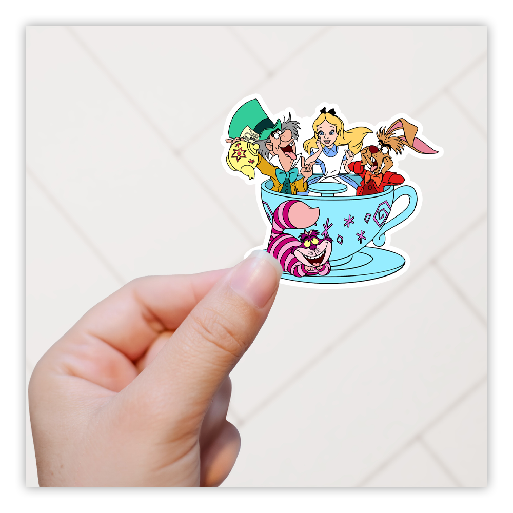 Disney Alice in Wonderland Characters Tea Cup Die Cut Sticker (28)