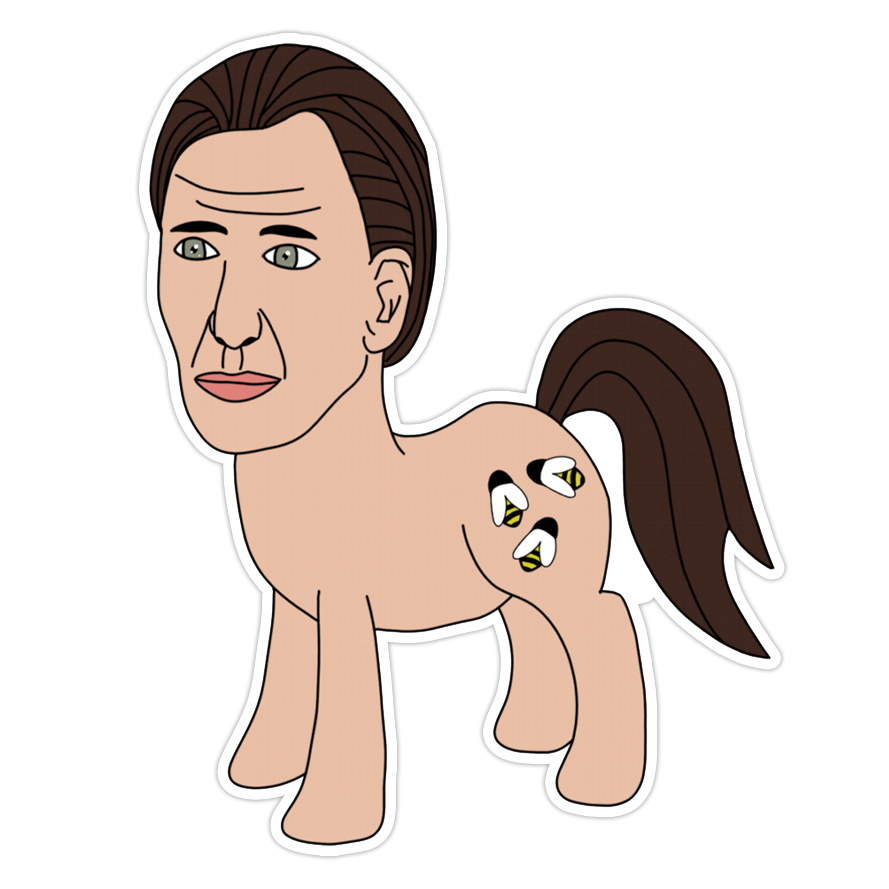 Nickolas Cage Bronie Bees Die Cut Sticker (2900)