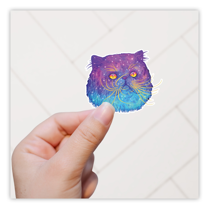 Rainbow Cat Face Die Cut Sticker (2902)