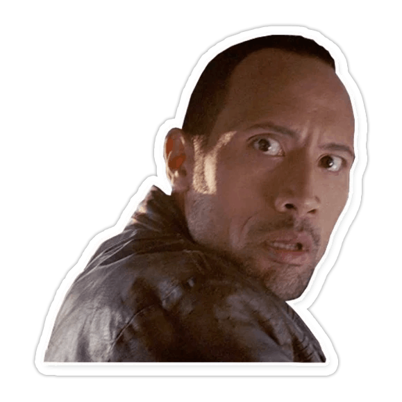 Dwayne The Rock Johnson Driving Meme Die Cut Sticker (2915)