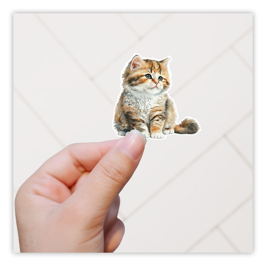 Fluffy Cat Die Cut Sticker (2920)
