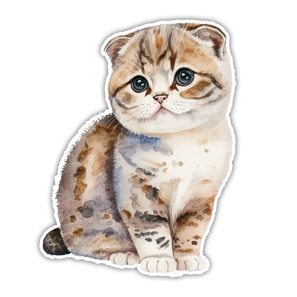 Fluffy Cat Die Cut Sticker (2922)