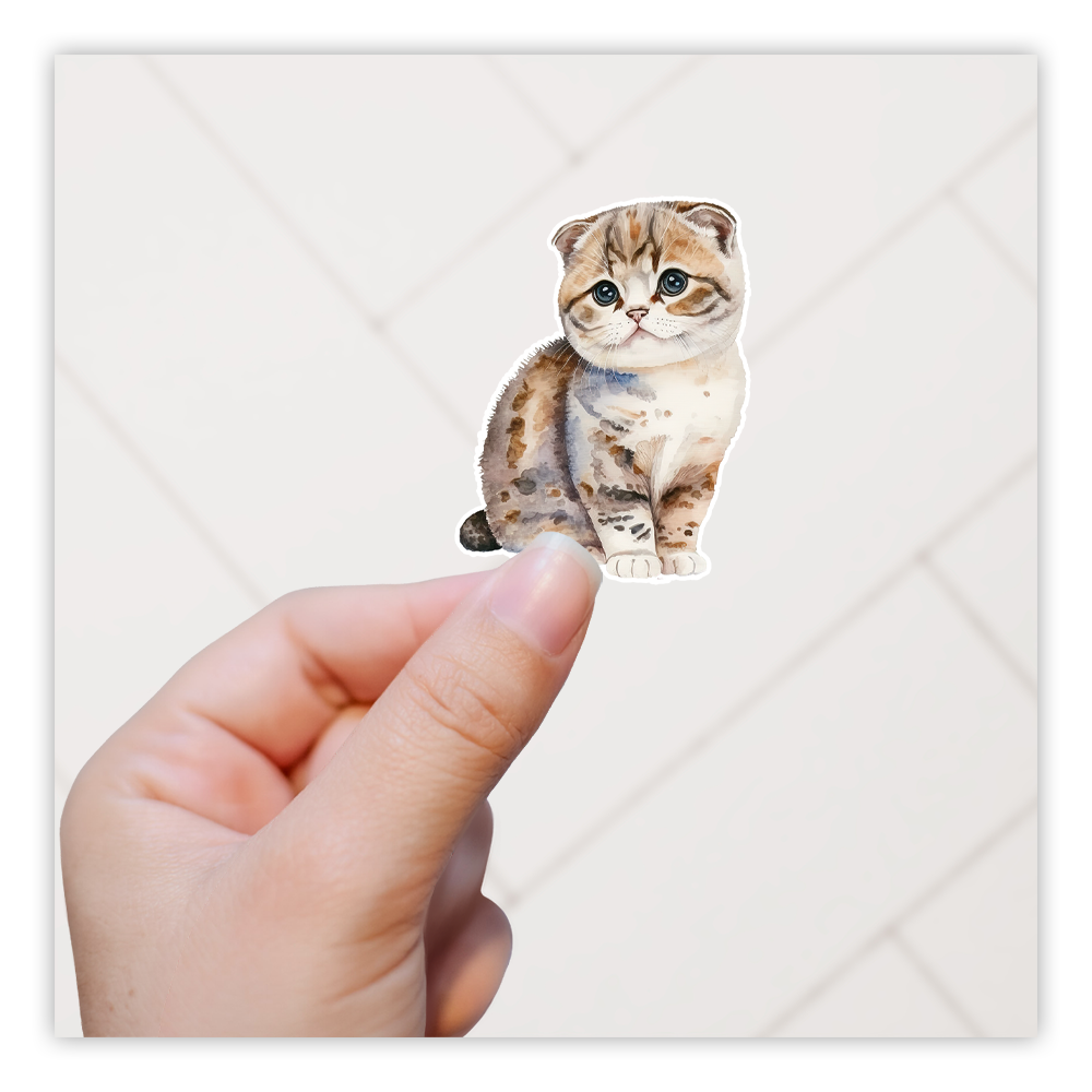 Fluffy Cat Die Cut Sticker (2922)