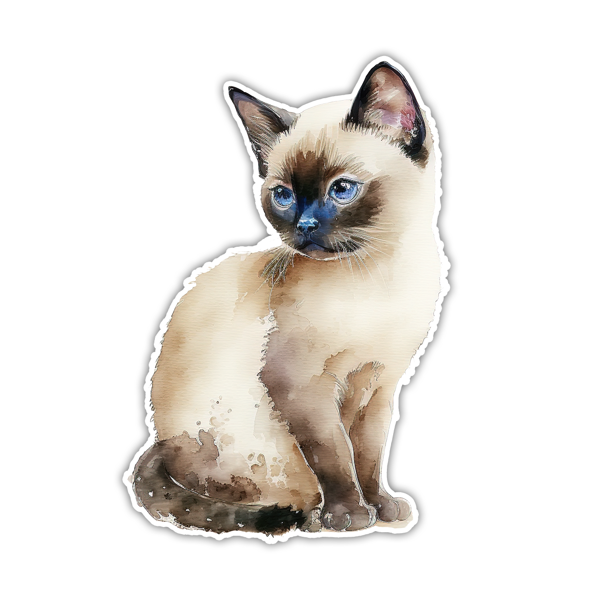 Siamese Cat Die Cut Sticker (2924)