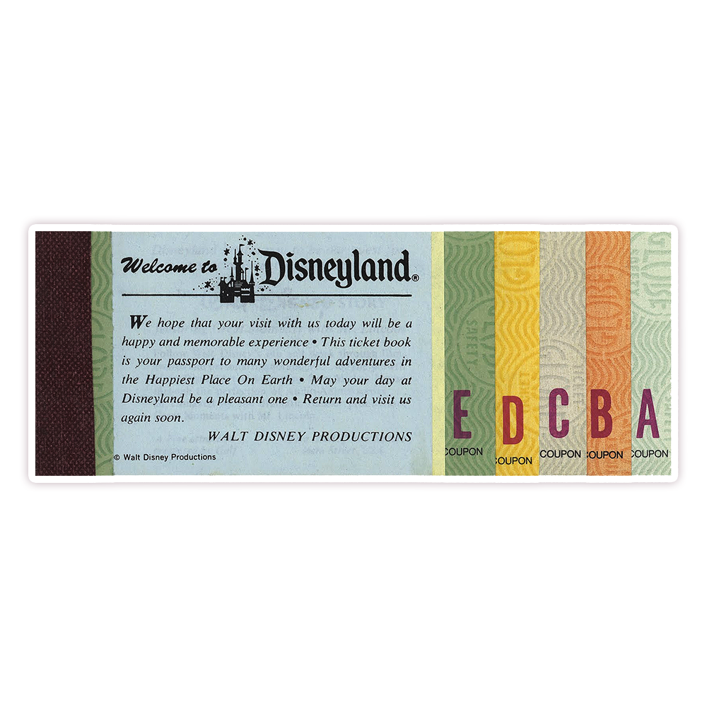 Disneyland Ticket Book Die Cut Sticker (293)