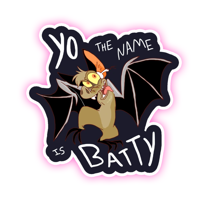 FernGully Yo The Name Is Batty Koda Die Cut Sticker (2942)