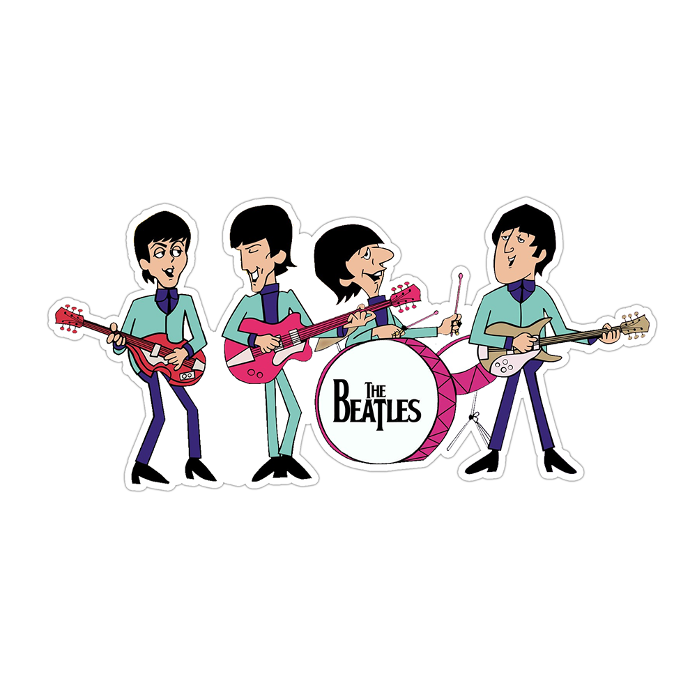 Cartoon Beatles Die Cut Sticker (2955)