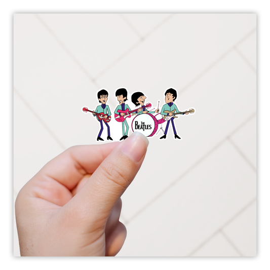 Cartoon Beatles Die Cut Sticker