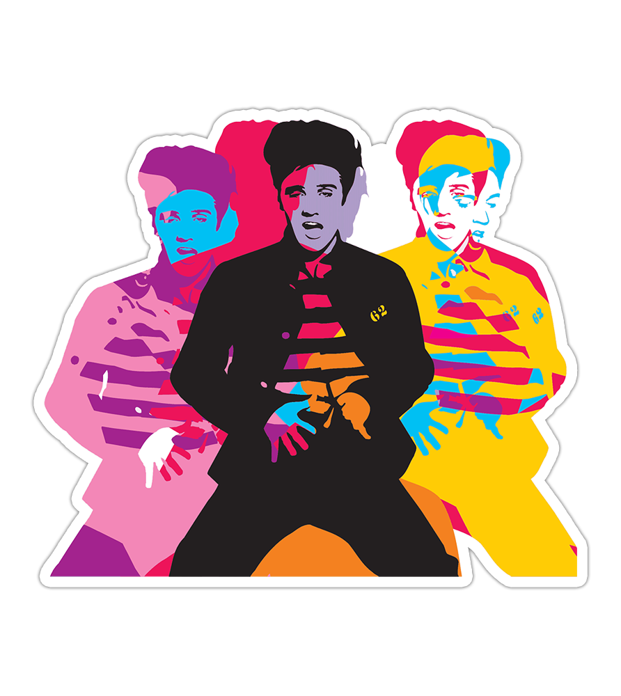 Elvis Presley Pop Art Die Cut Sticker (2959)