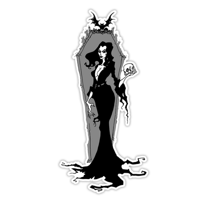 Morticia Addams Die Cut Sticker (2964)