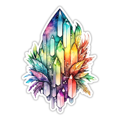 Rainbow Crystal Cluster Die Cut Sticker (3017)