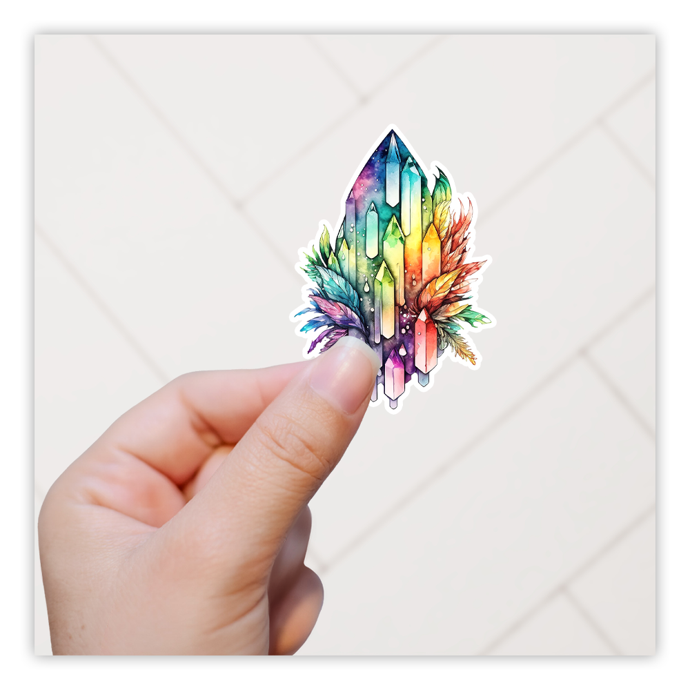 Rainbow Crystal Cluster Die Cut Sticker (3017)