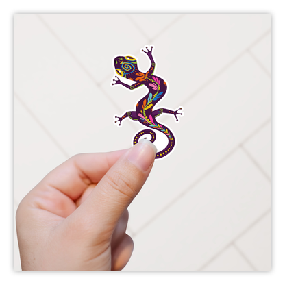 Day of the Dead Gecko Die Cut Sticker (302)