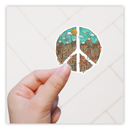 Mountain View Peace Sign Die Cut Sticker (3061)