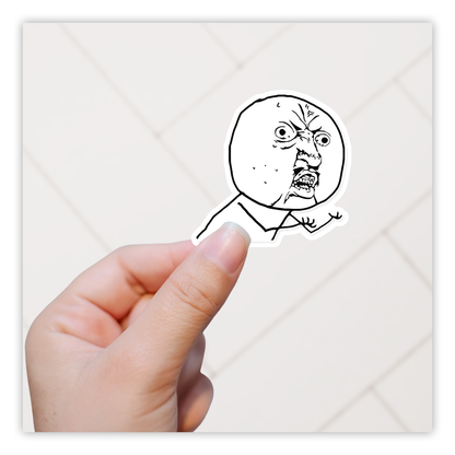 Rage Face Meme Die Cut Sticker (3102)