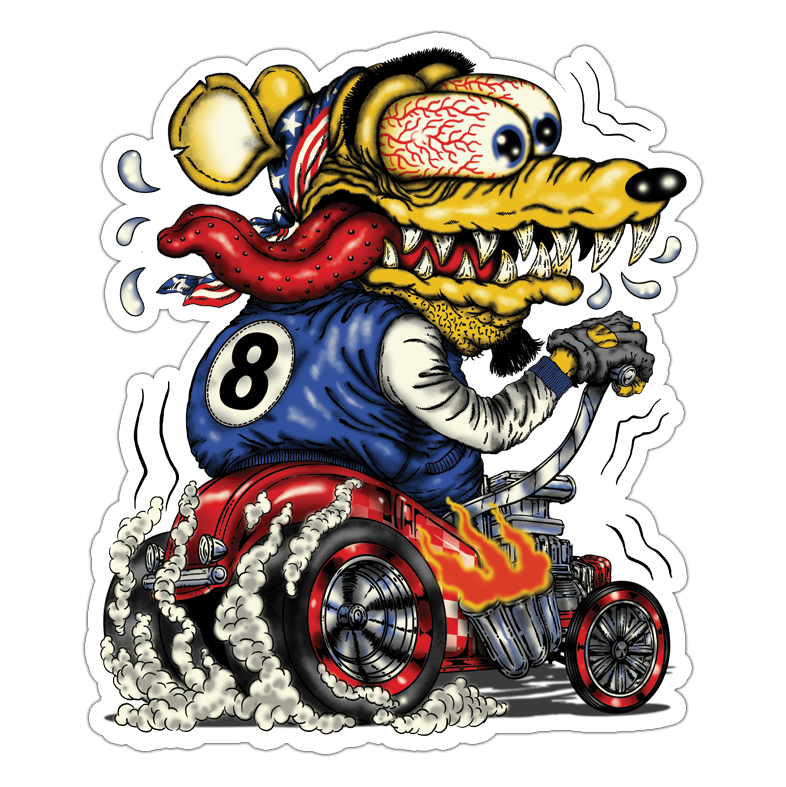 Rat Fink Roadster Die Cut Sticker (3104)