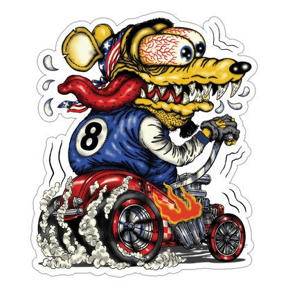 Rat Fink Roadster Die Cut Sticker (3104)