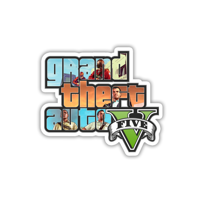 GTA 5 Grand Theft Auto V Five Die Cut Sticker (3114)