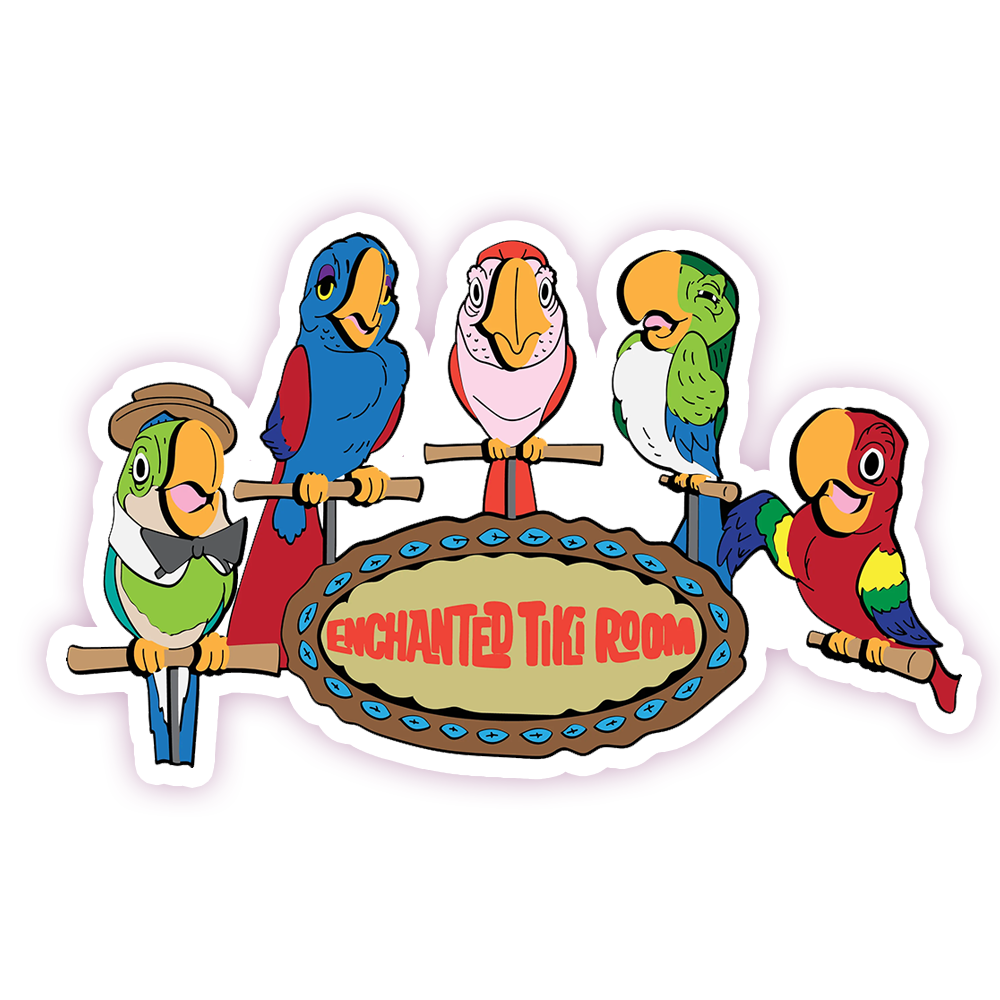 Enchanted Tiki Room Birds Die Cut Sticker (314)