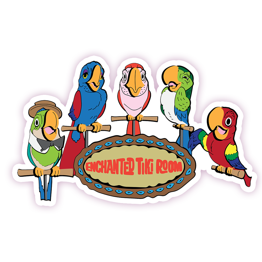 Enchanted Tiki Room Birds Die Cut-plakker (314)