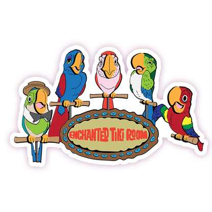 Enchanted Tiki Room Birds Die Cut Sticker (314)