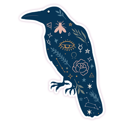 Esoteric Raven Die Cut Sticker (319)