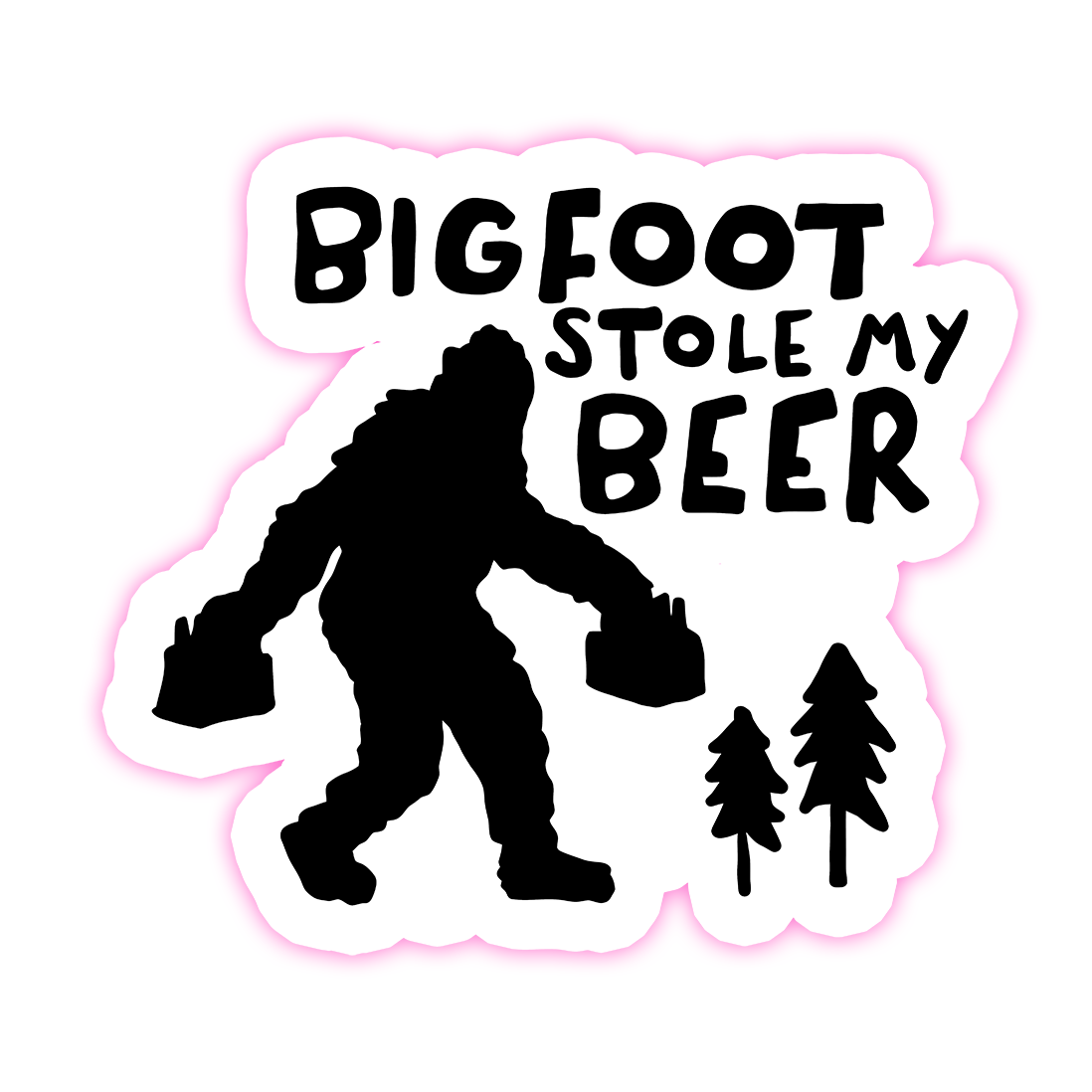 Bigfoot Stole My Beer Die Cut Sticker (31)