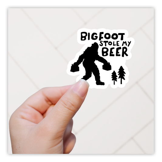 Big Foot Stole My Beer Die Cut Sticker (31)