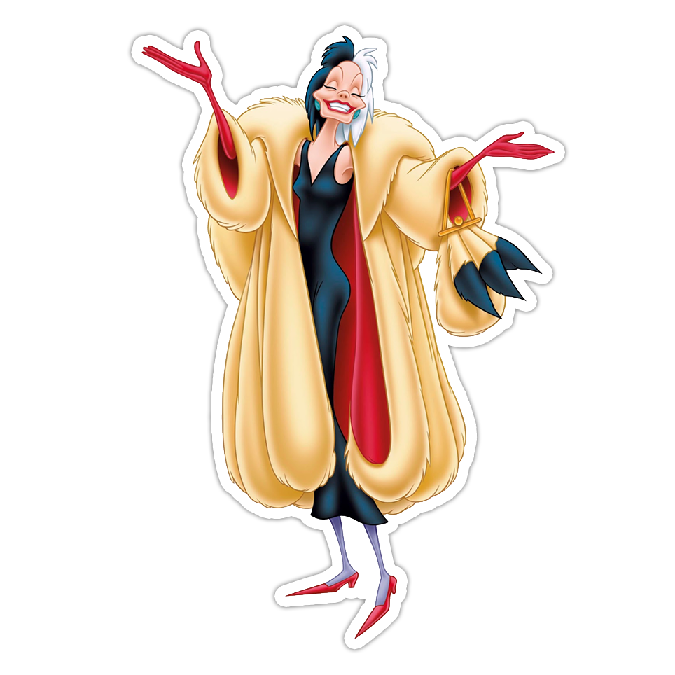 101 Dalmatians Cruella de Vil Die Cut Sticker (3324)