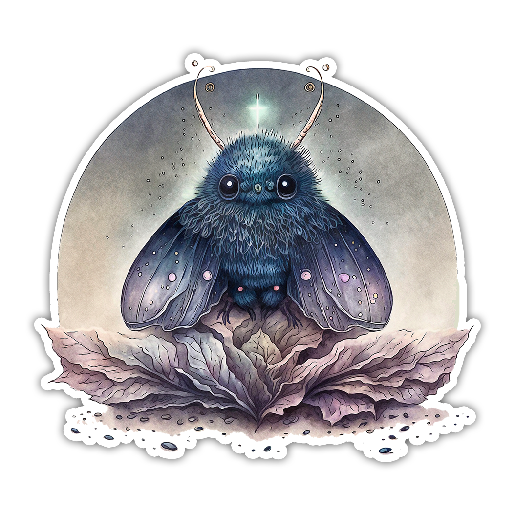 Gothic Black Moth Die Cut Sticker (3354)