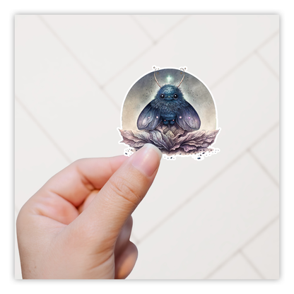 Gothic Black Moth Die Cut Sticker (3354)