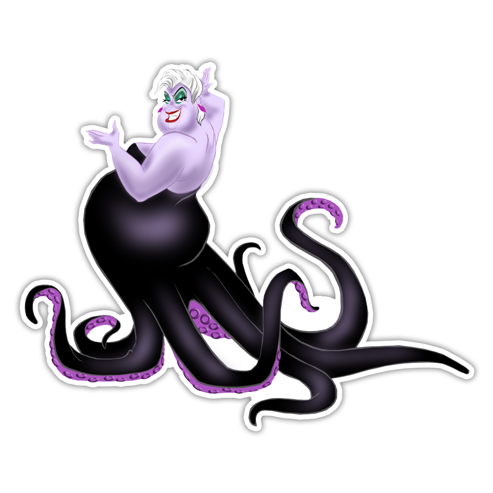 Disney's Little Mermaid Ursula Body Language Die Cut Sticker (3366)