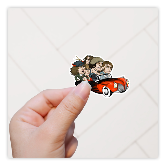 AC/DC Band in Car Die Cut Sticker (3374)