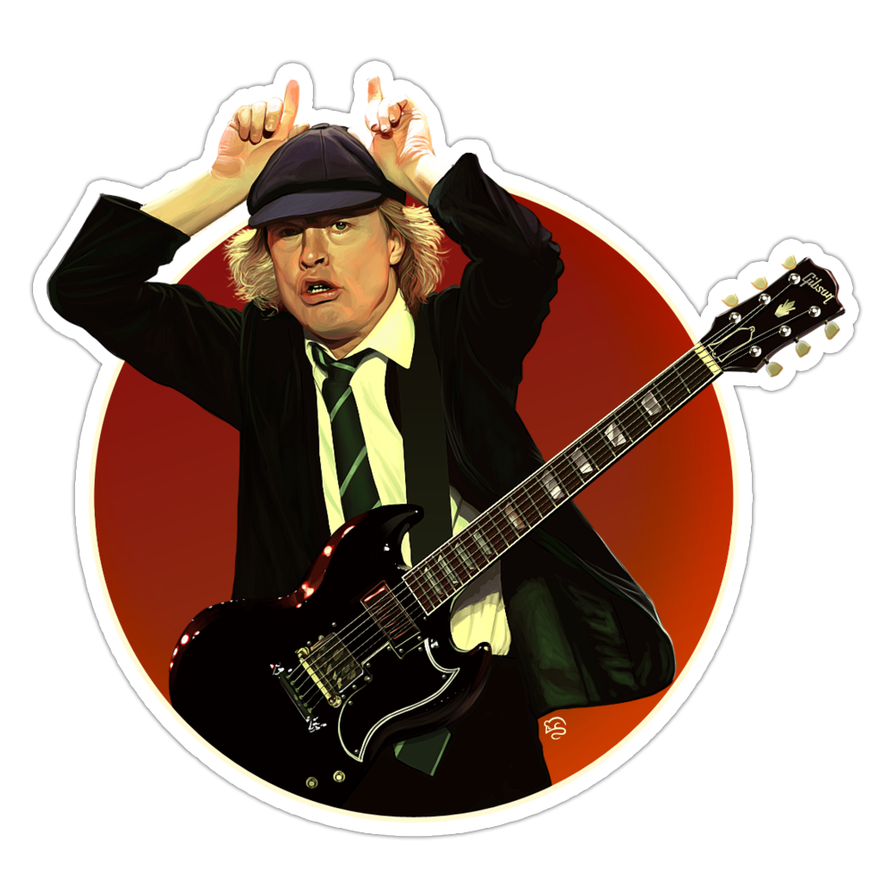 AC/DC Angus Young Die Cut-plakker (3382)