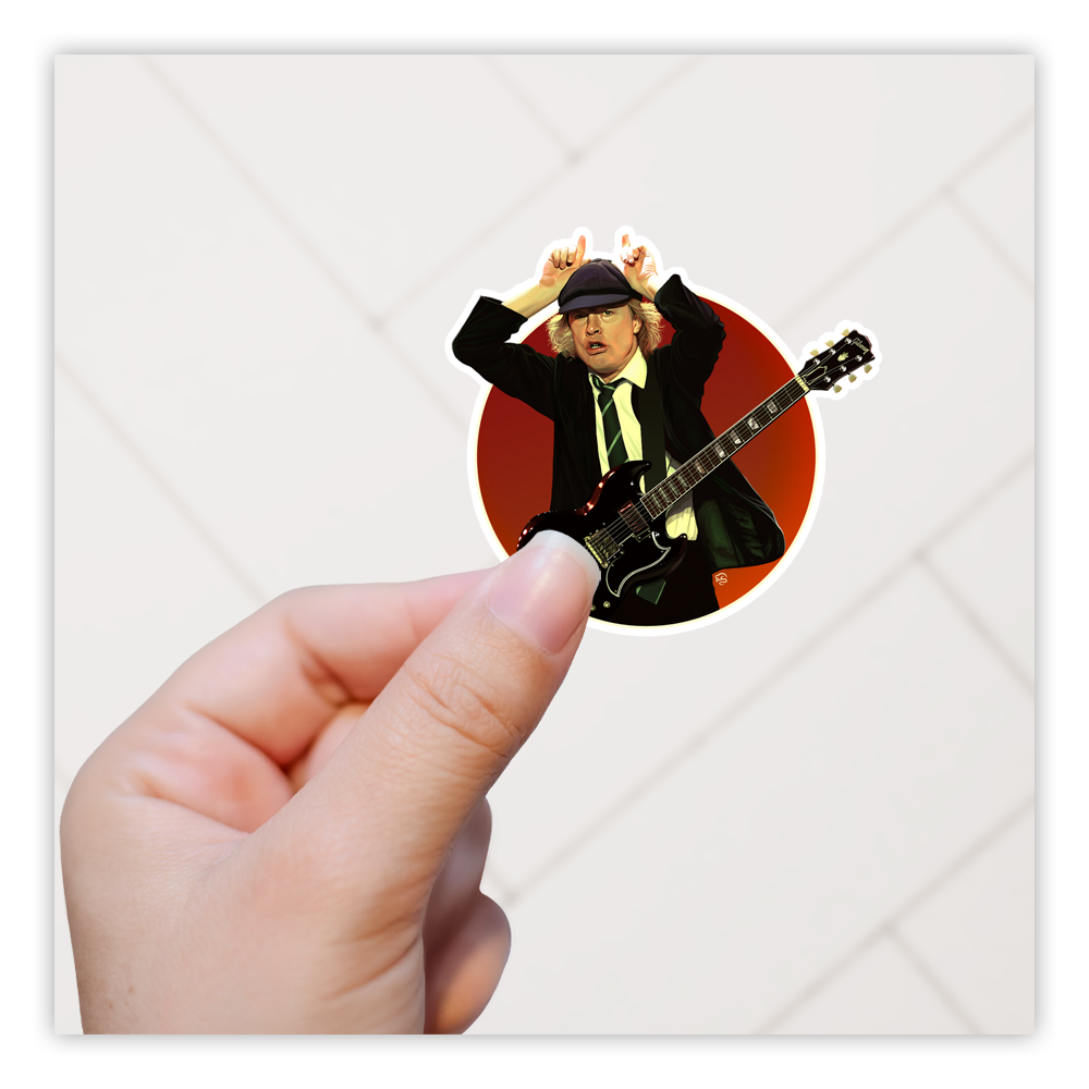 AC/DC Angus Young Die Cut-plakker (3382)