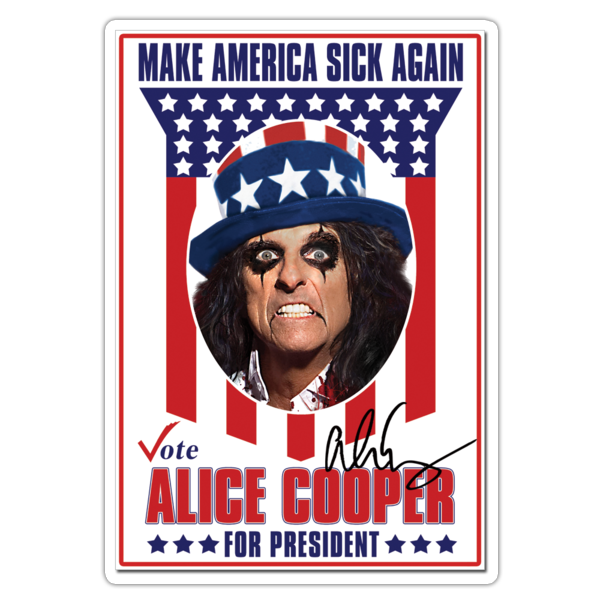 Alice Cooper For President Die Cut Sticker (3391)