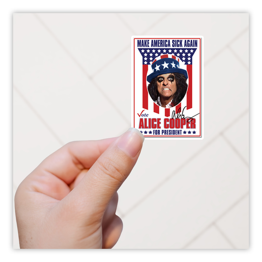 Alice Cooper For President Die Cut Sticker (3391)