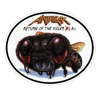 Anthrax Return Of The Killer A's Bee Die Cut Sticker (3404)