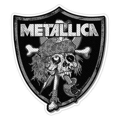 Metallica Zorlac Pushead Pirate Skull Shield Die Cut Sticker (3418)