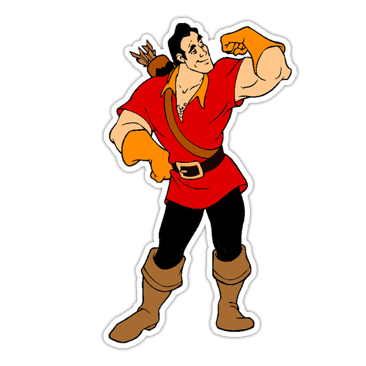 Beauty and The Beast Gaston Die Cut Sticker (3427)