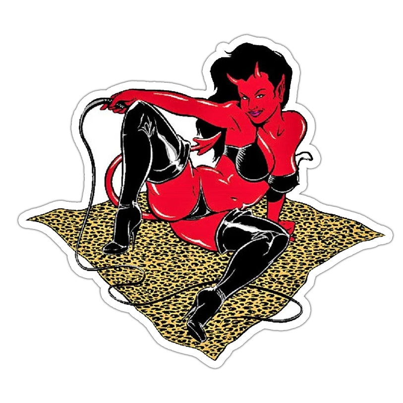 Coop Devil Girl Die Cut Sticker (3430)