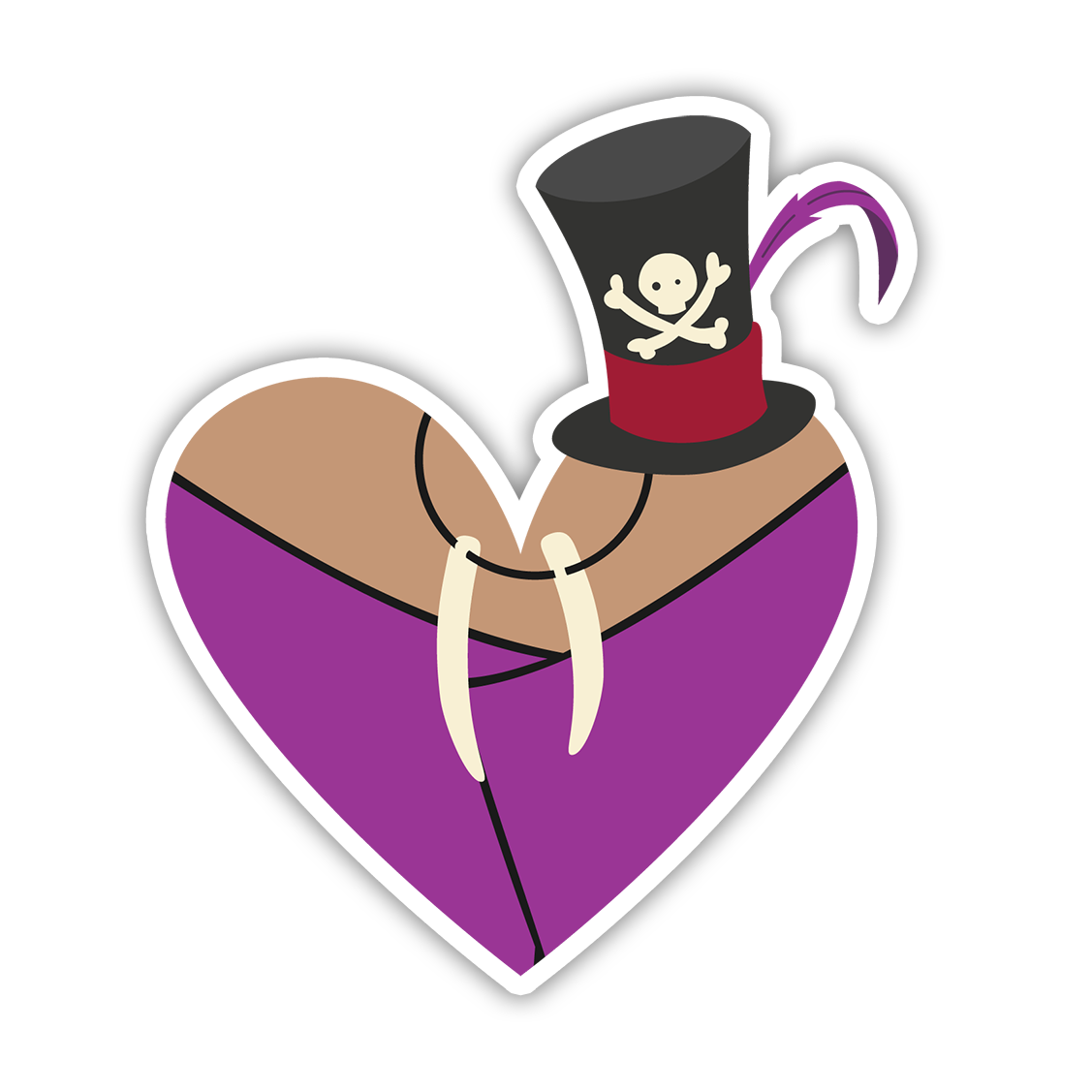 Disney Princess And The Frog Dr. Facilier Heart Die Cut Sticker (3444)