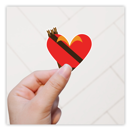 Beauty and The Beast Gaston Heart Die Cut Sticker (3465)